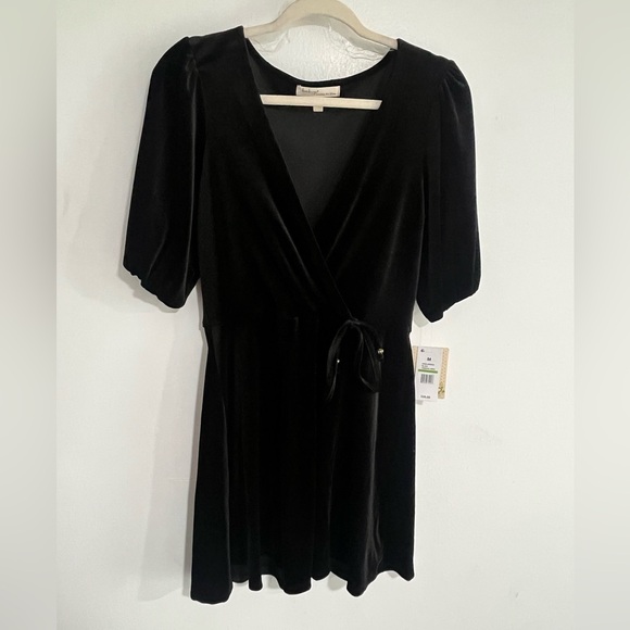 BeBop Black Mini Wrap Dress - Picture 1 of 5
